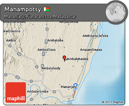 Shaded Relief Map of Manampotsy