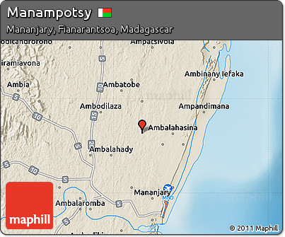 Shaded Relief Map of Manampotsy