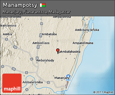 Shaded Relief Map of Manampotsy