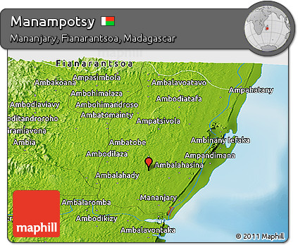 Physical Panoramic Map of Manampotsy