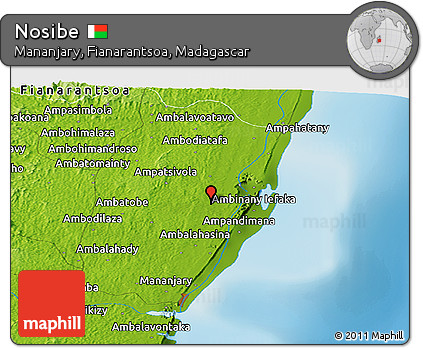Physical Panoramic Map of Nosibe