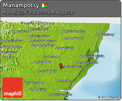 Physical Panoramic Map of Manampotsy