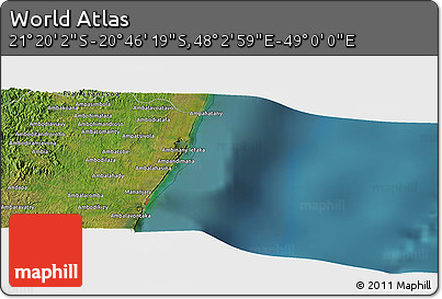 Satellite Panoramic Map of the Area around 21° 3' 11" S, 48° 31' 29" E