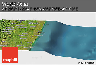 Satellite Panoramic Map of the Area around 21° 3' 11" S, 48° 31' 29" E