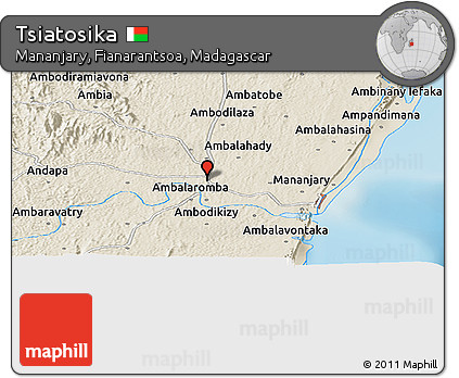 Shaded Relief Panoramic Map of Tsiatosika