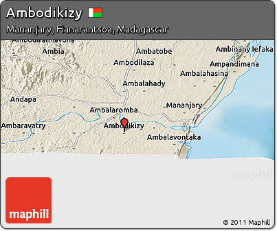 Shaded Relief Panoramic Map of Ambodikizy