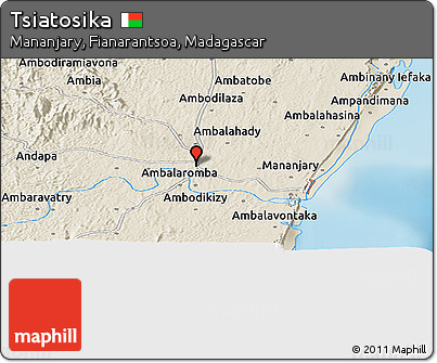 Shaded Relief Panoramic Map of Tsiatosika