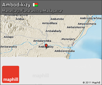 Shaded Relief Panoramic Map of Ambodikizy