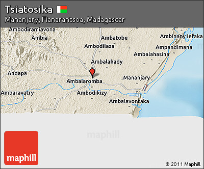 Shaded Relief Panoramic Map of Tsiatosika