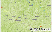 Physical Map of the area around 21° 3' 11" S, 50° 55' 29" W