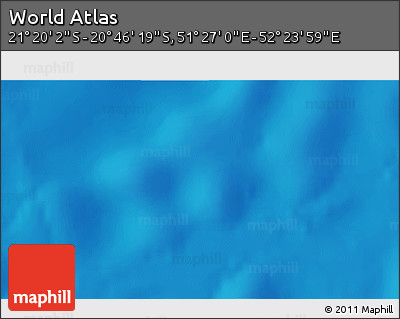 Physical 3D Map of the Area around 21° 3' 11" S, 51° 55' 29" E