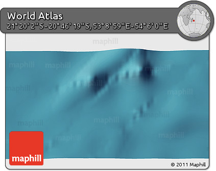 Satellite 3D Map of the Area around 21° 3' 11" S, 53° 37' 30" E