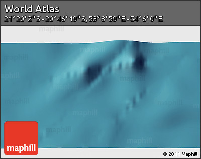 Satellite 3D Map of the Area around 21° 3' 11" S, 53° 37' 30" E