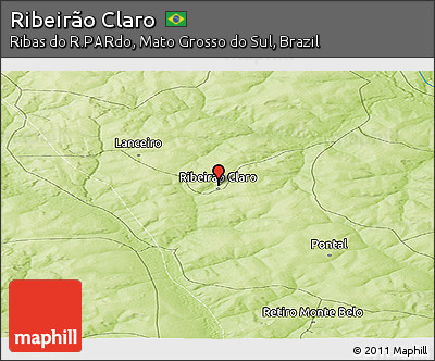 Physical Panoramic Map of Ribeirão Claro