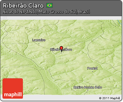 Physical Panoramic Map of Ribeirão Claro