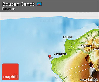 Physical 3D Map of Boucan Canot