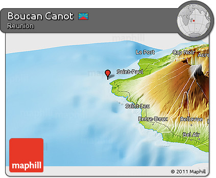 Physical Panoramic Map of Boucan Canot