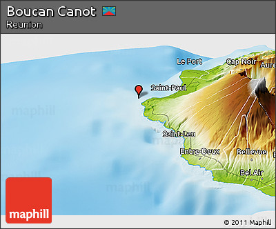 Physical Panoramic Map of Boucan Canot