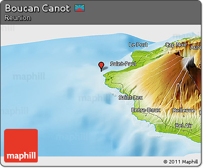 Physical Panoramic Map of Boucan Canot