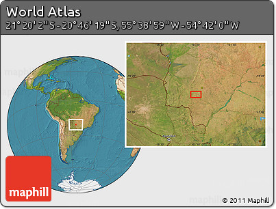 Satellite Location Map of the Area around 21° 3' 11" S, 55° 10' 29" W