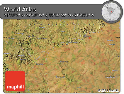 Satellite Map of the Area around 21° 3' 11" S, 55° 10' 29" W