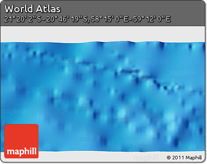 Physical 3D Map of the Area around 21° 3' 11" S, 58° 43' 30" E