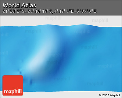Physical 3D Map of the Area around 21° 3' 11" S, 5° 10' 30" E