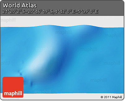 Physical 3D Map of the Area around 21° 3' 11" S, 5° 10' 30" E