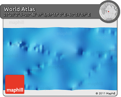 Physical 3D Map of the Area around 21° 3' 11" S, 60° 25' 29" E