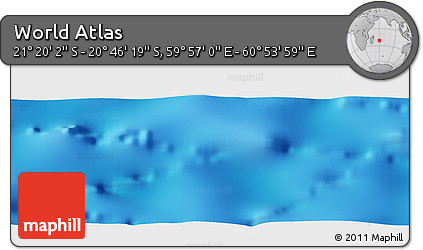 Physical Panoramic Map of the Area around 21° 3' 11" S, 60° 25' 29" E