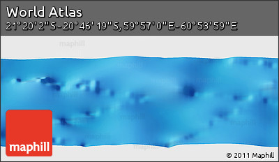 Physical Panoramic Map of the Area around 21° 3' 11" S, 60° 25' 29" E