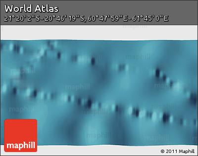 Satellite 3D Map of the Area around 21° 3' 11" S, 61° 16' 29" E