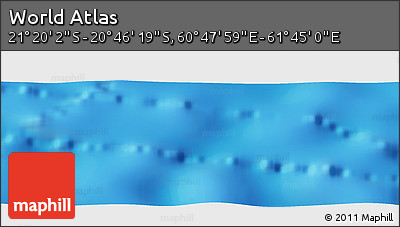 Physical Panoramic Map of the Area around 21° 3' 11" S, 61° 16' 29" E