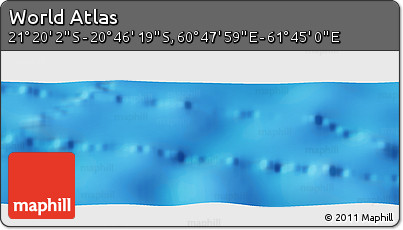 Physical Panoramic Map of the Area around 21° 3' 11" S, 61° 16' 29" E