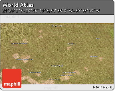 Satellite 3D Map of the Area around 21° 3' 11" S, 61° 7' 30" W