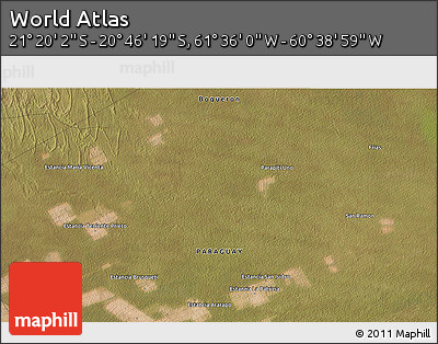 Satellite 3D Map of the Area around 21° 3' 11" S, 61° 7' 30" W