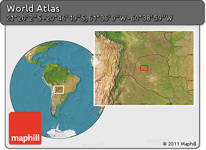Satellite Location Map of the Area around 21° 3' 11" S, 61° 7' 30" W