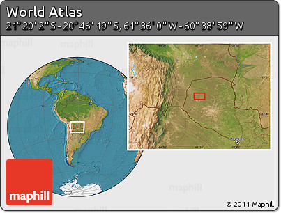 Satellite Location Map of the Area around 21° 3' 11" S, 61° 7' 30" W