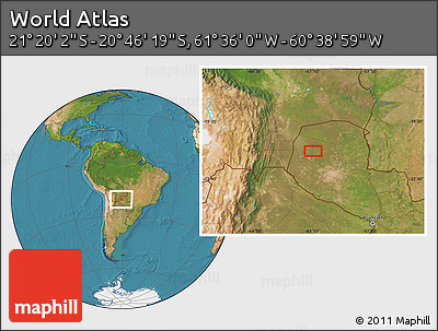 Satellite Location Map of the Area around 21° 3' 11" S, 61° 7' 30" W