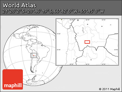 Blank Location Map of the Area around 21° 3' 11" S, 66° 13' 29" W