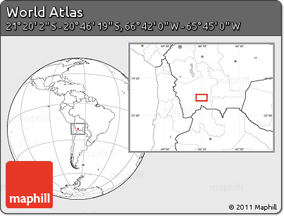 Blank Location Map of the Area around 21° 3' 11" S, 66° 13' 29" W