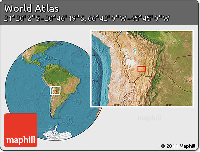 Satellite Location Map of the Area around 21° 3' 11" S, 66° 13' 29" W