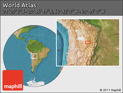 Satellite Location Map of the Area around 21° 3' 11" S, 66° 13' 29" W