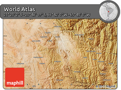 Satellite Map of the Area around 21° 3' 11" S, 66° 13' 29" W