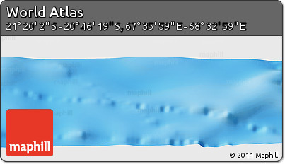Physical Panoramic Map of the Area around 21° 3' 11" S, 68° 4' 29" E
