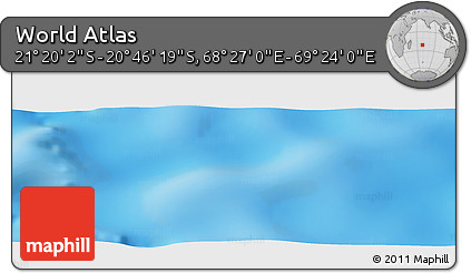 Physical Panoramic Map of the Area around 21° 3' 11" S, 68° 55' 30" E