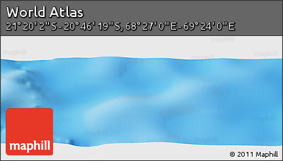 Physical Panoramic Map of the Area around 21° 3' 11" S, 68° 55' 30" E