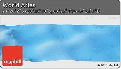 Physical Panoramic Map of the Area around 21° 3' 11" S, 68° 55' 30" E