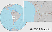 Gray Location Map of the area around 21° 3' 11" S, 68° 46' 30" W