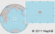 Gray Location Map of the area around 21° 3' 11" S, 69° 46' 30" E